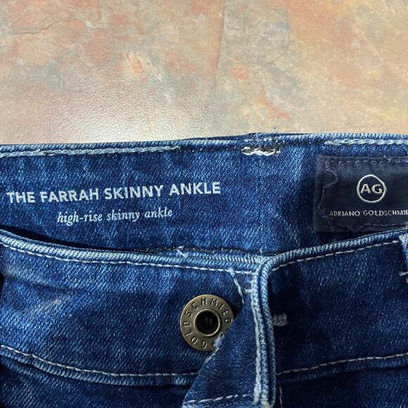 AG Adriano Goldschmied Farrah Skinny Ankle Jeans Size 27 Raw Hem Mid Rise - Picture 2 of 7